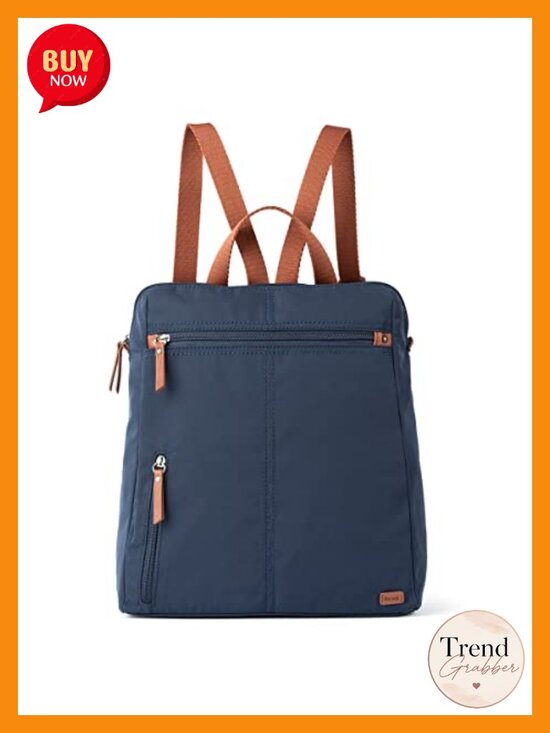 Recycled Nylon Backpack with Laptop Compartment, Adjustable Strap, Work Travel main image 4